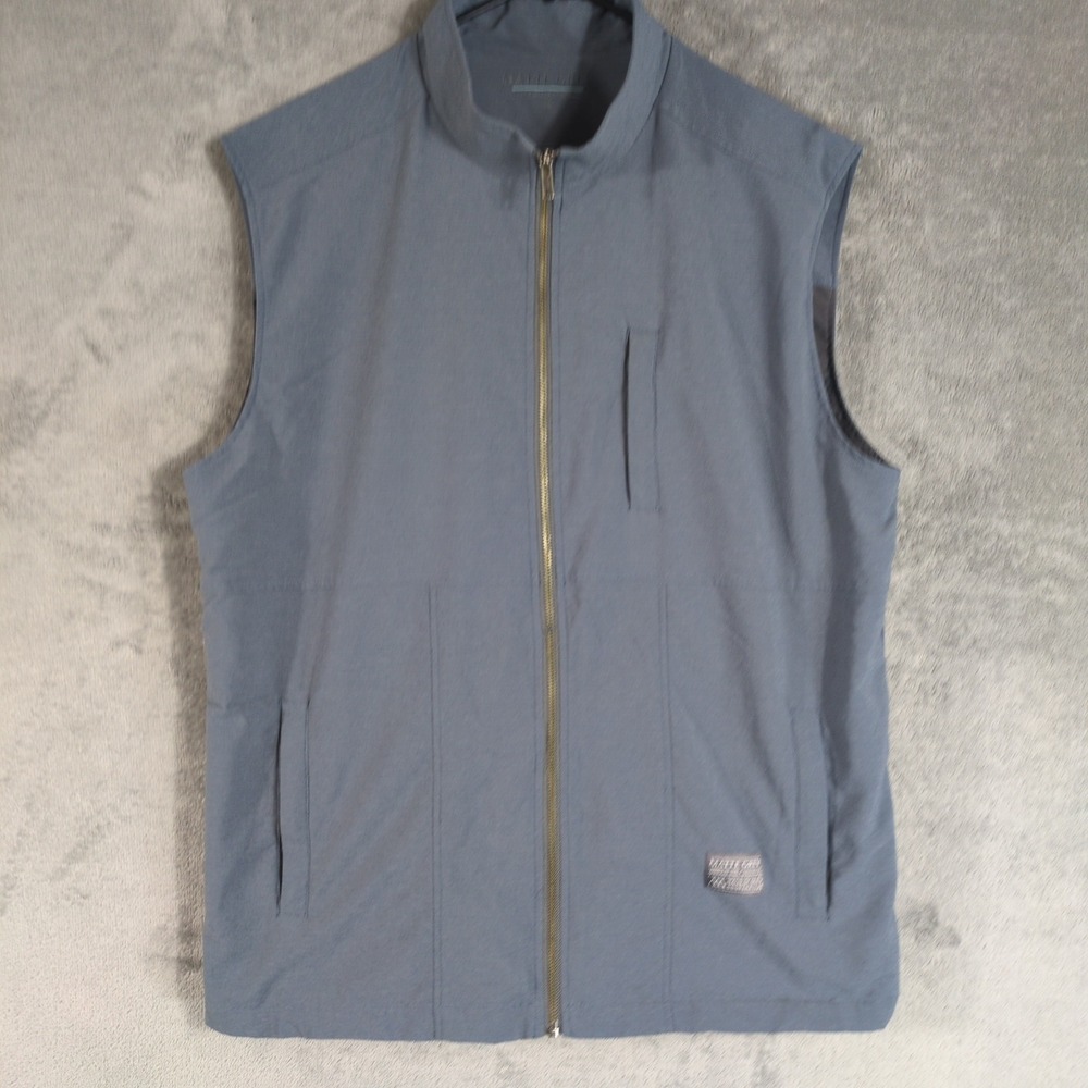 Matte Grey Haus of Grey Mens XL Blue Grey‎ Full Zip Golf Performance Vest Floral